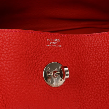 Hermes Taurillon Clemence Lindy 34 Rouge Tomate 6 of 13