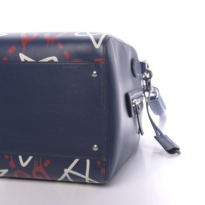 Gucci Calfskin GucciGhost Print Duffle Blue Agata Hibiscus Red 11 of 13