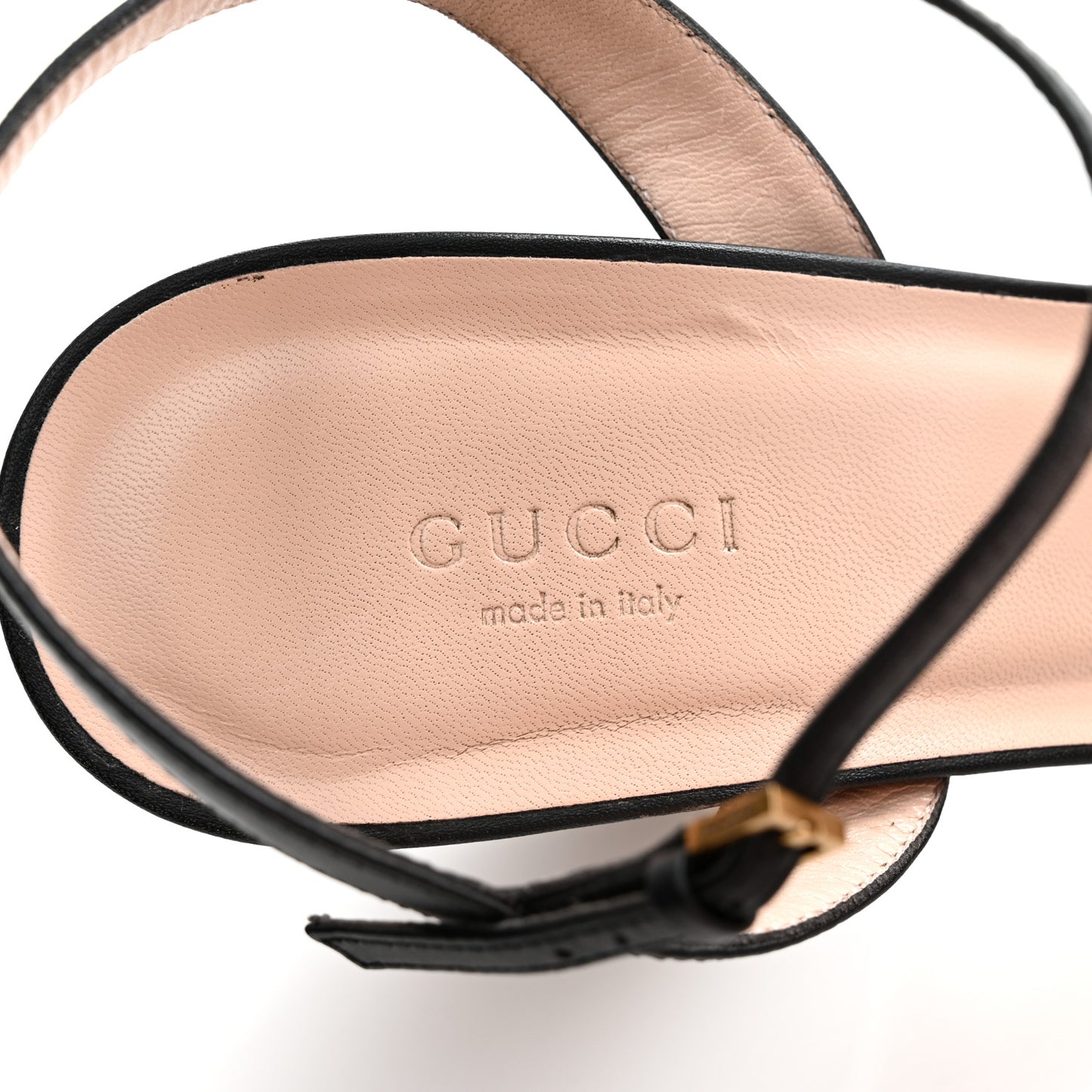 Lifford Calfskin GG Marmont Ankle Wrap 105mm Sandals 41 Black