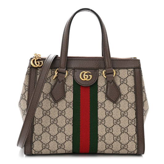 GG Supreme Monogram Small Ophidia Tote Bag Brown
