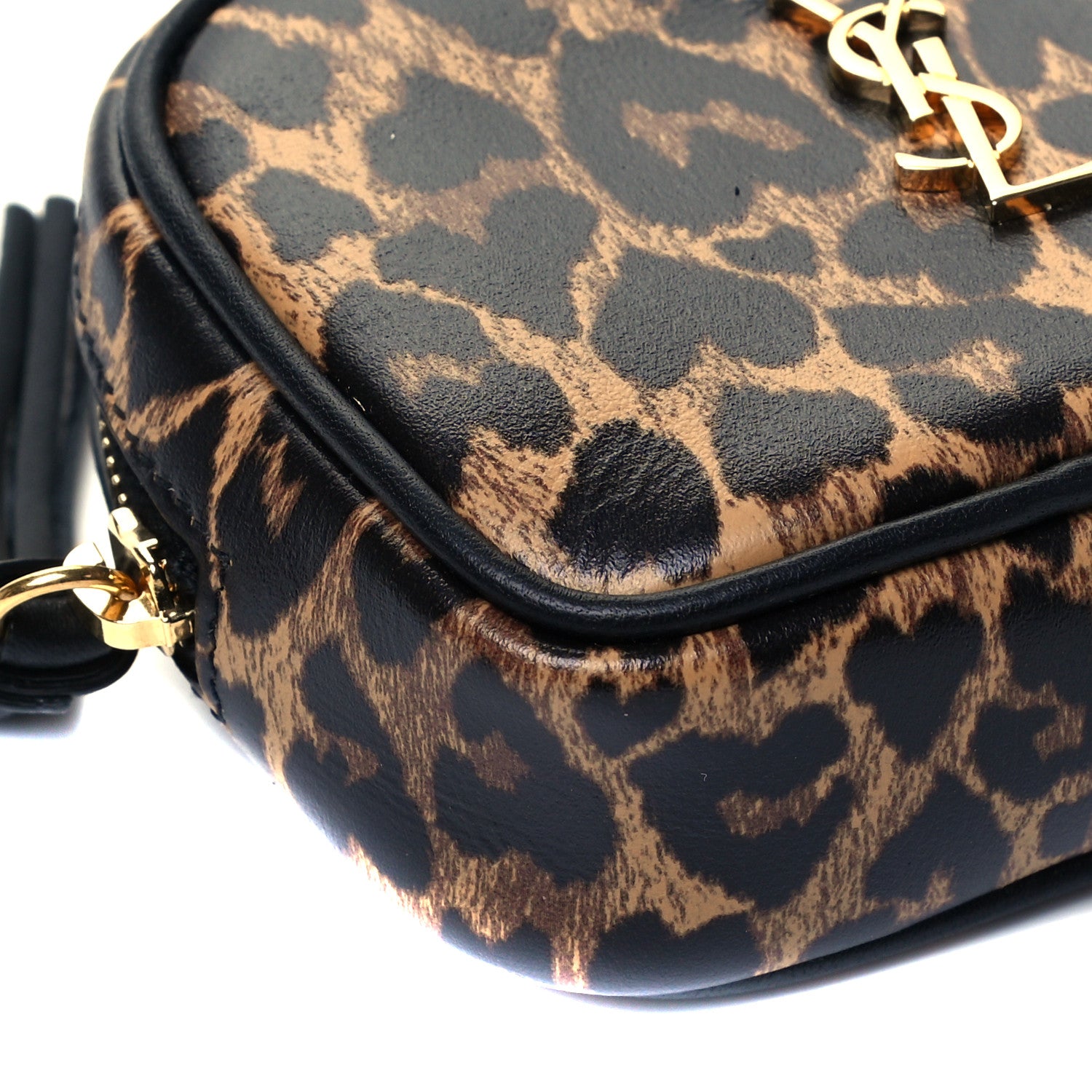 Saint Laurent Calfskin Heart Leopard Print Monogram Baby Lou Camera Bag Toffee 7 of 8