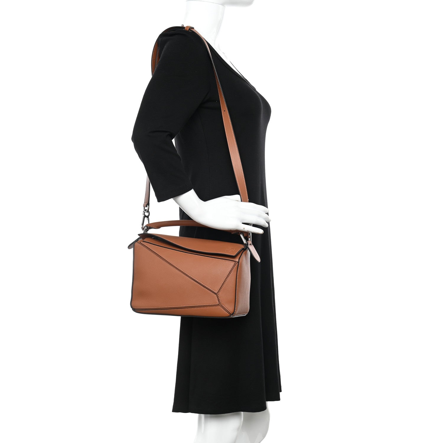 Loewe Calfskin Small Puzzle Bag Tan 2 of 9