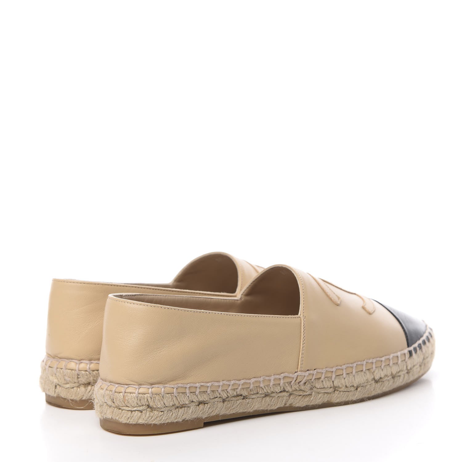 Chanel Lambskin CC Espadrilles 39 Beige Black 4 of 11