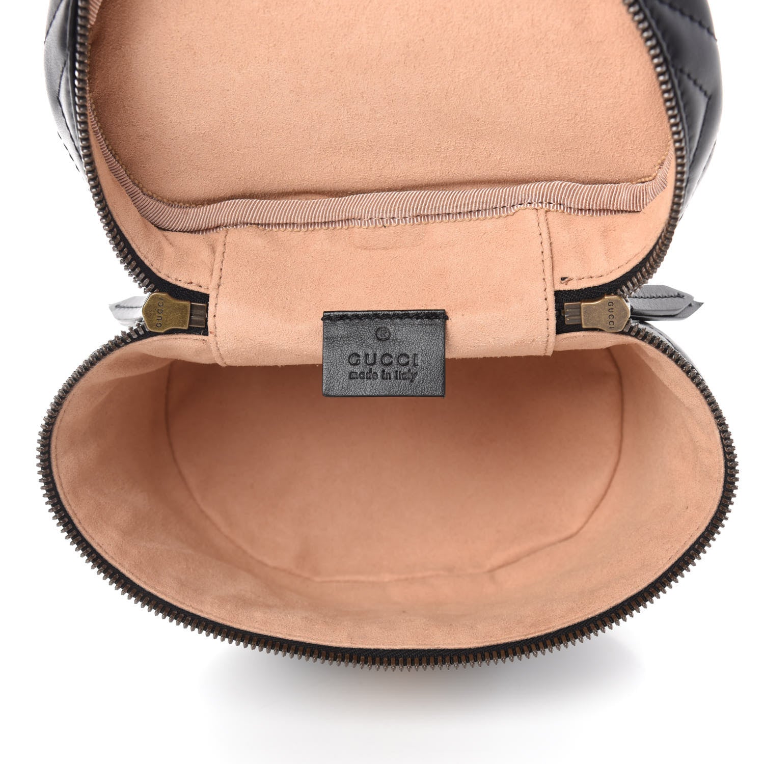 Gucci Calfskin Matelasse Mini GG Marmont Round Backpack Black 5 of 10