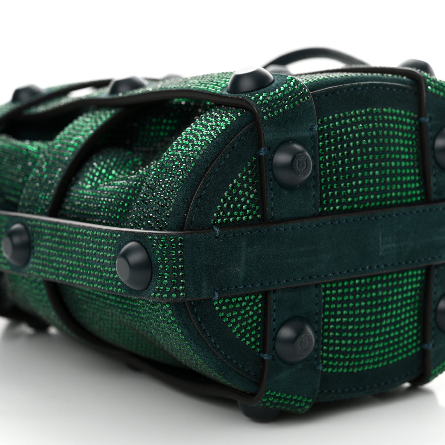 Calfskin Crystal Cage Bag Divisa Green