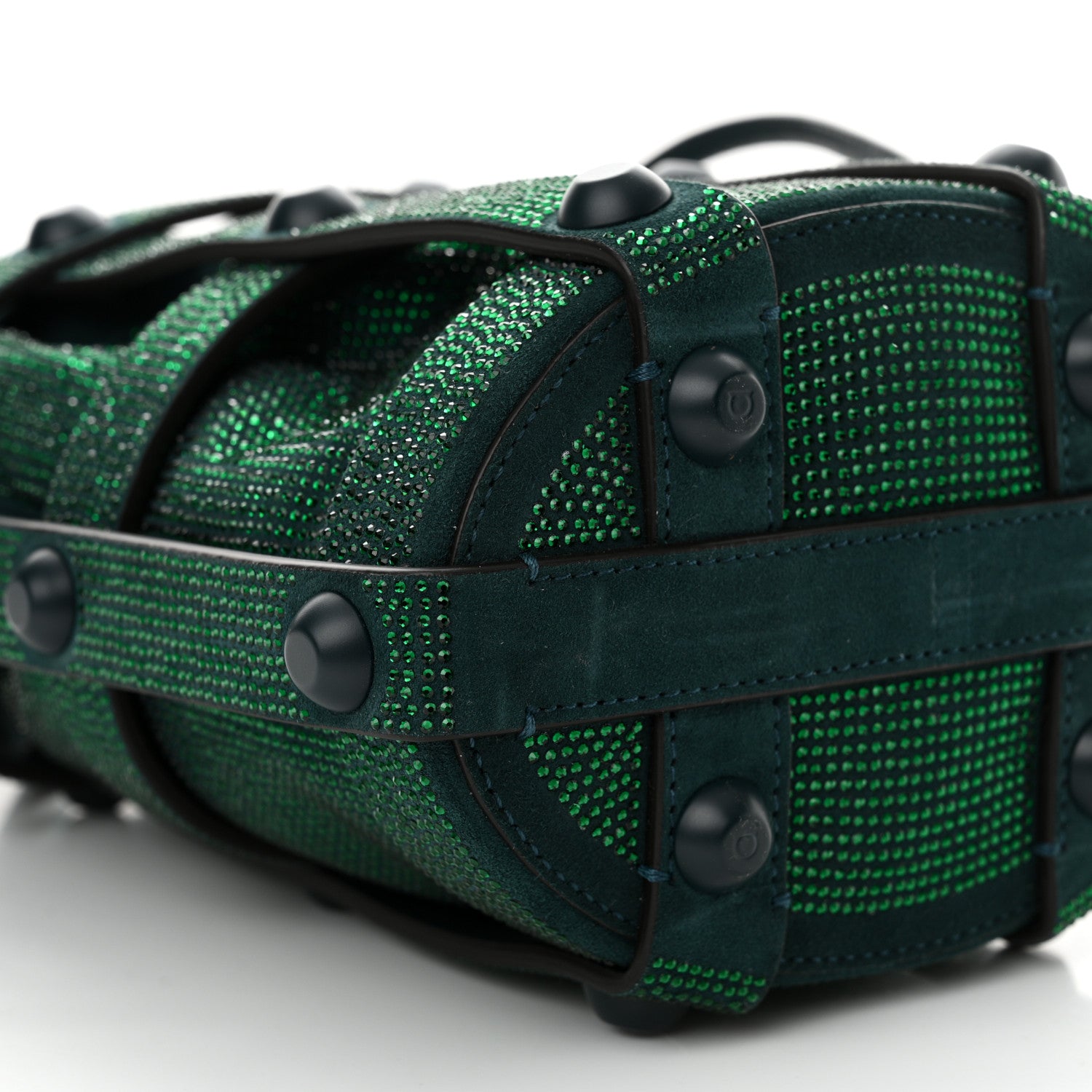 Salvatore Ferragamo Calfskin Crystal Cage Bag Divisa Green 9 of 10
