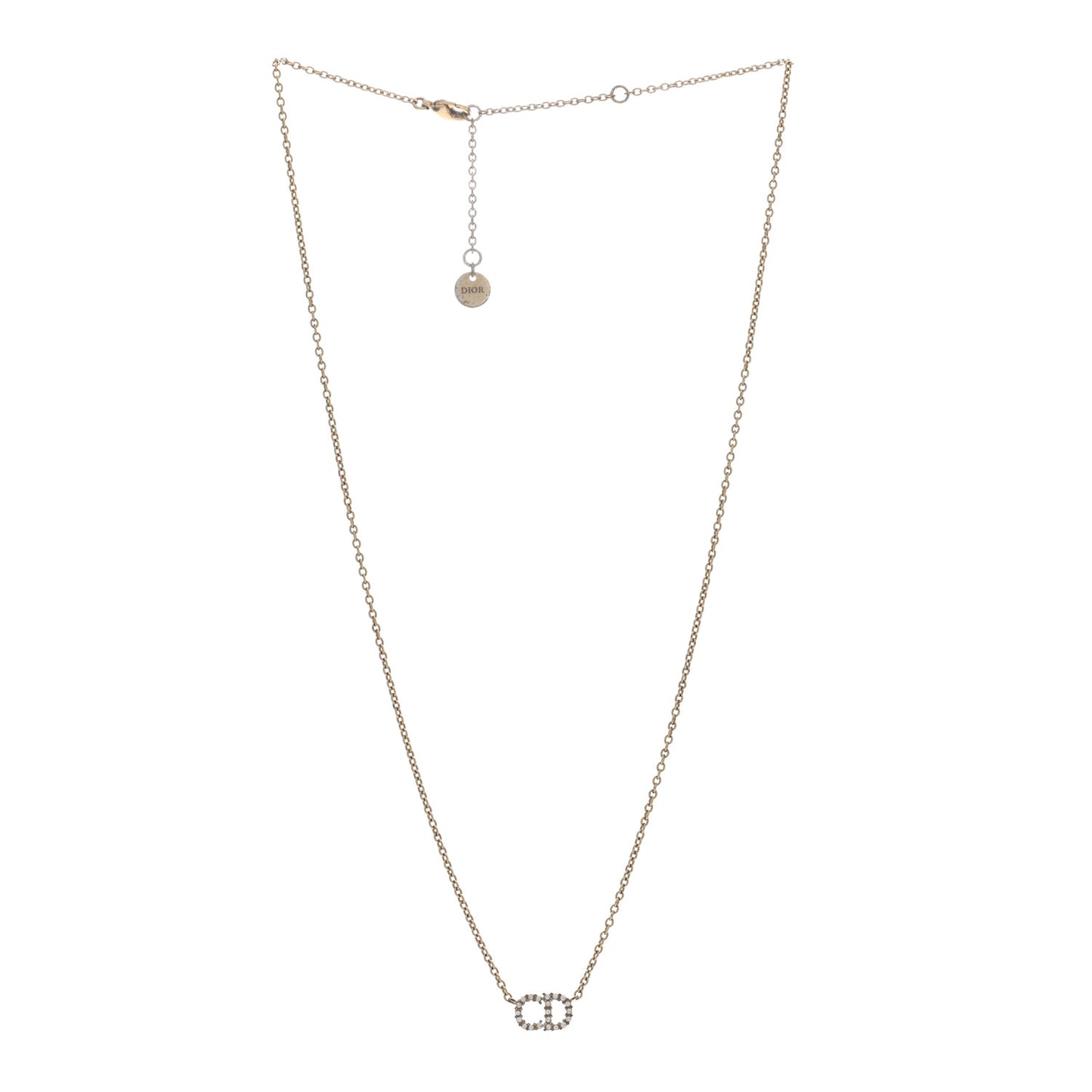 Metal Crystal Clair D Lune Necklace Gold