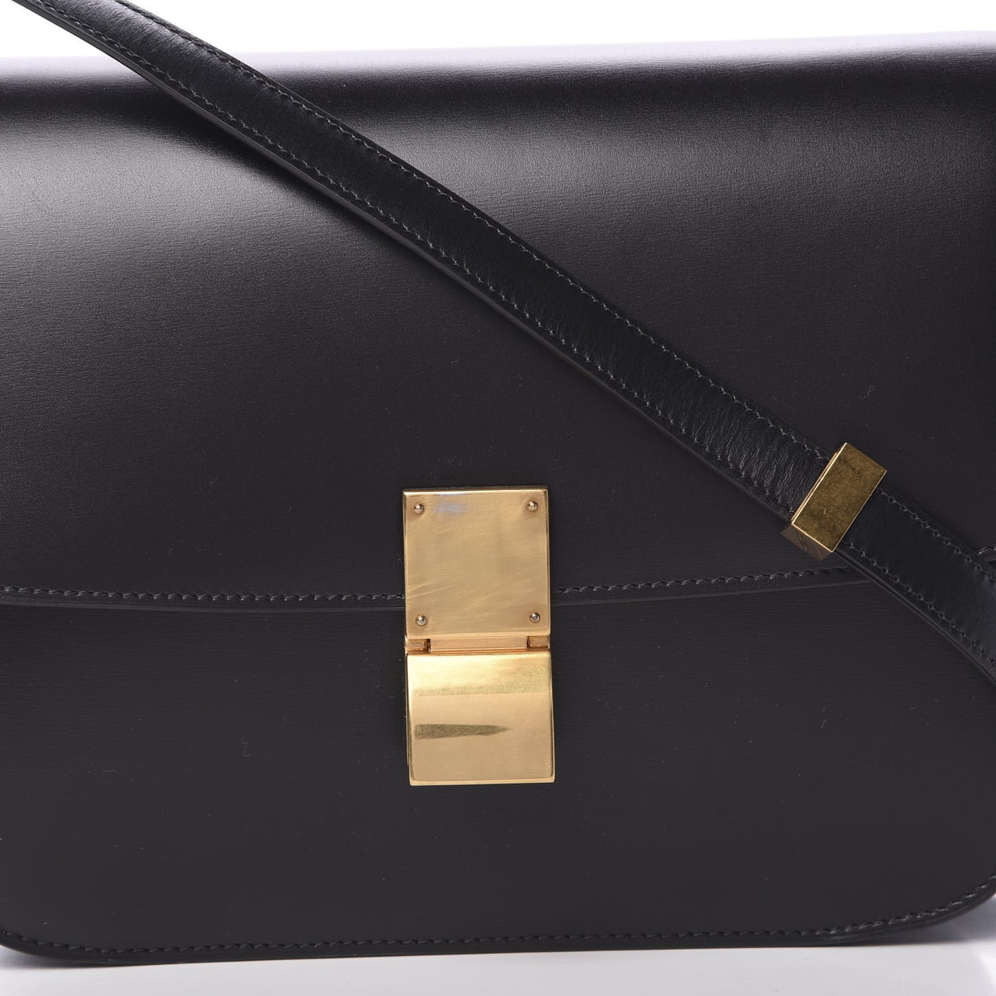 Box Calfskin Medium Classic Box Flap Bag Black