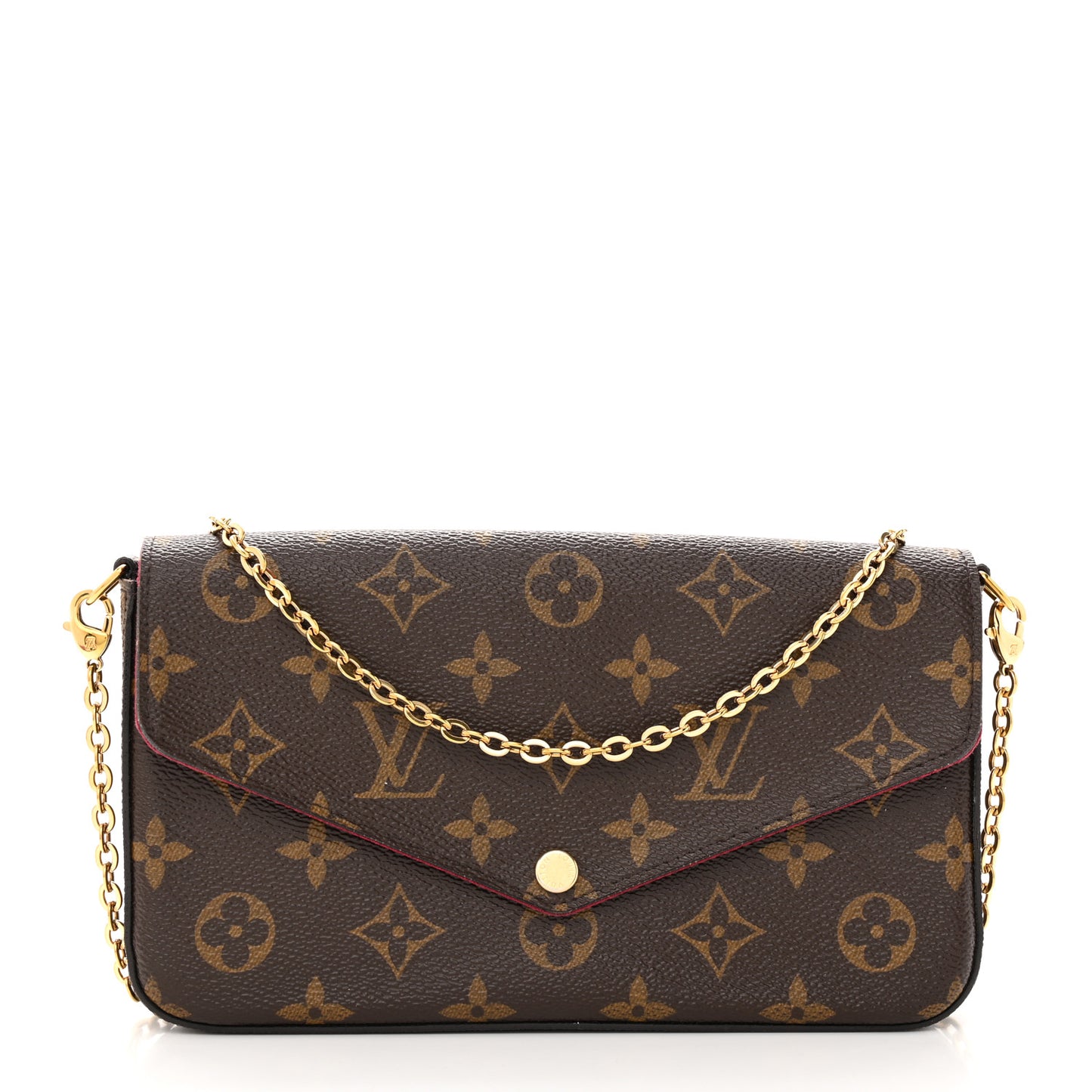 Monogram Pochette Felicie Chain Wallet Fuchsia
