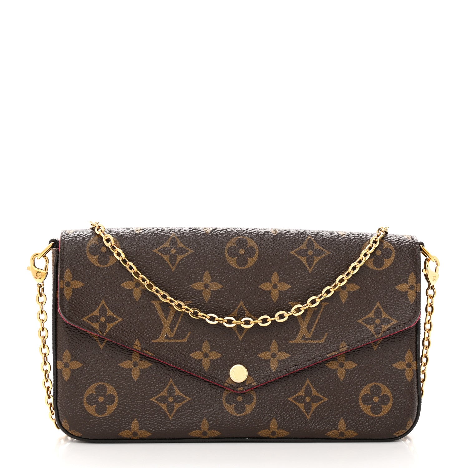 Louis Vuitton Monogram Pochette Felicie Chain Wallet Fuchsia 3 of 20