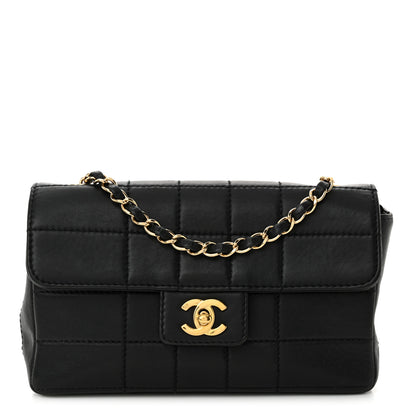 Chanel Lambskin Stitched Chocolate Bar Single Flap Black 1 of 15
