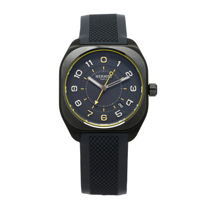 Hermes DLC Coated Titanium Rubber 39mm H08 Automatic Watch Noir 1 of 5
