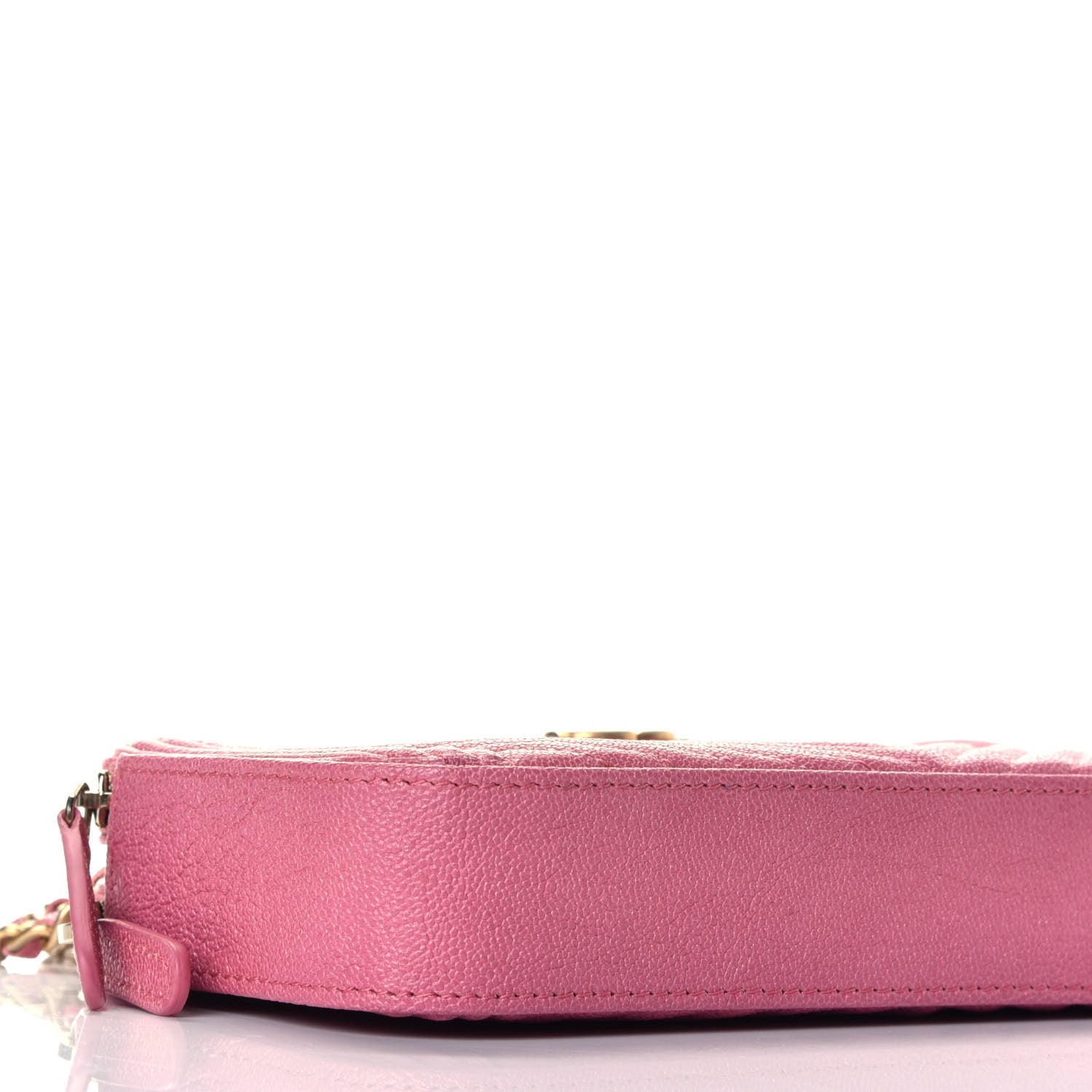 Chanel Caviar Chevron Small Boy Clutch With Chain Pink 8 of 10