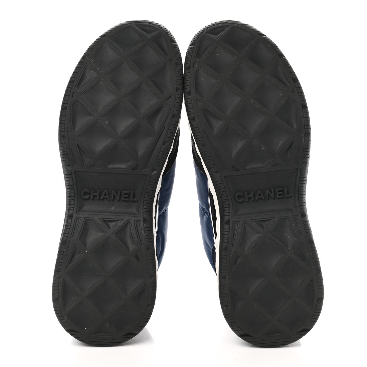 Nylon Suede Calfskin Womens Logo Sneakers 37.5 Blue Navy Dark Navy