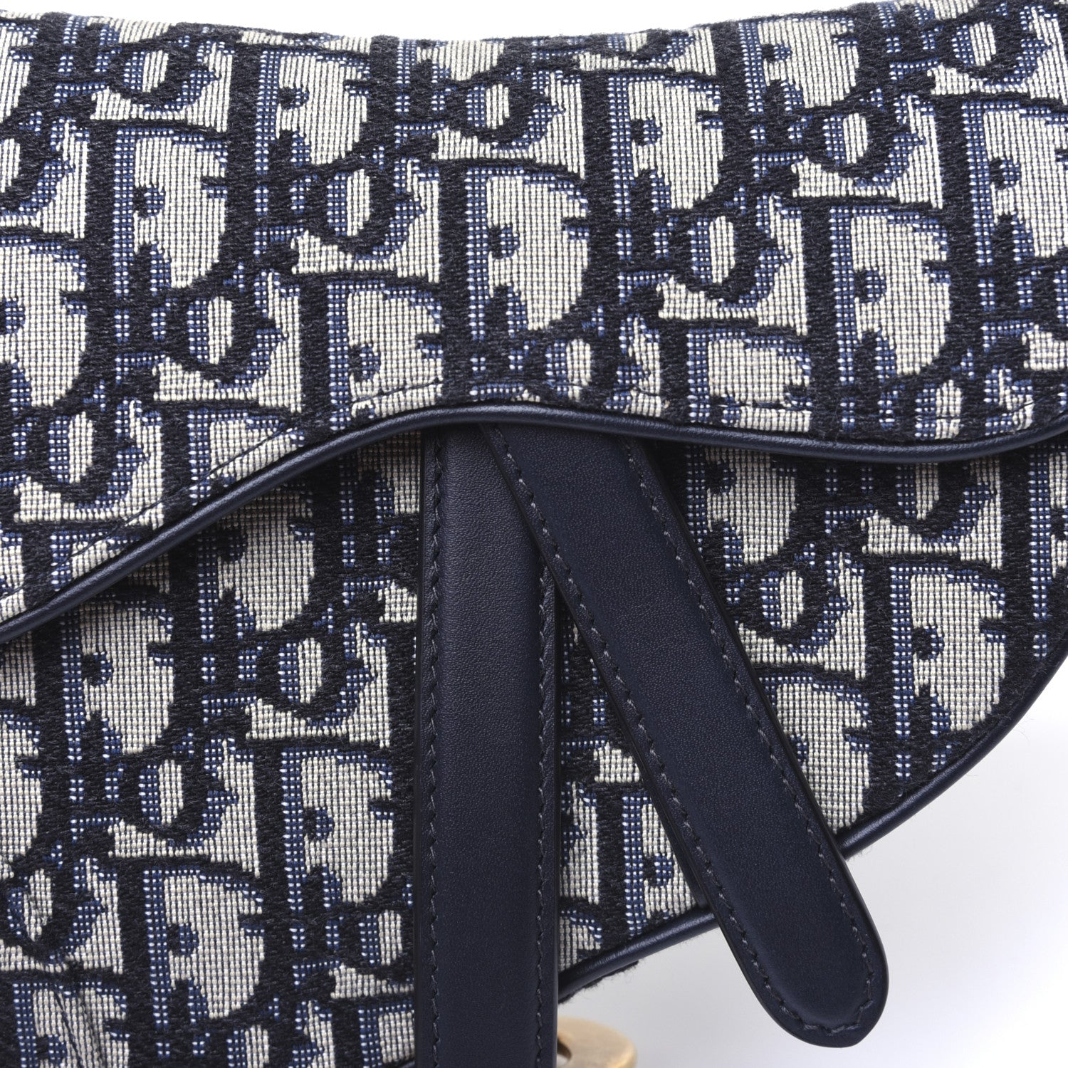 Christian Dior Oblique Mini Saddle Bag Blue 10 of 14