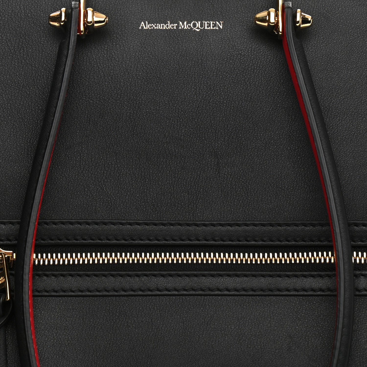 Alexander McQueen Calfskin The Tall Story Shoulder Bag Black Red 14 of 14