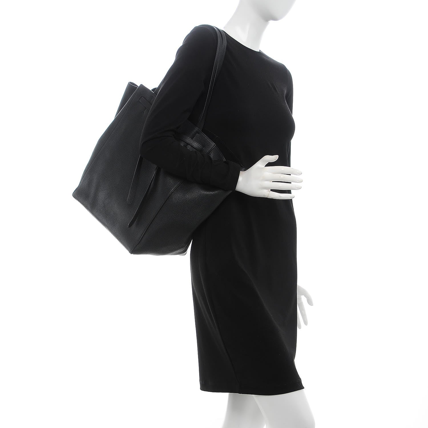 Celine Soft Grained Calfskin Medium Belt Cabas Phantom Black 2 of 10