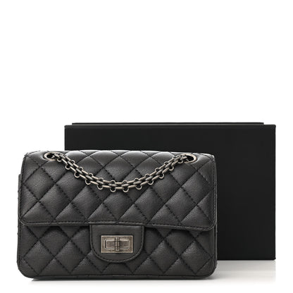 Chanel Metallic Sheepskin Quilted 2.55 Reissue Mini Flap Dark Silver 13 of 13