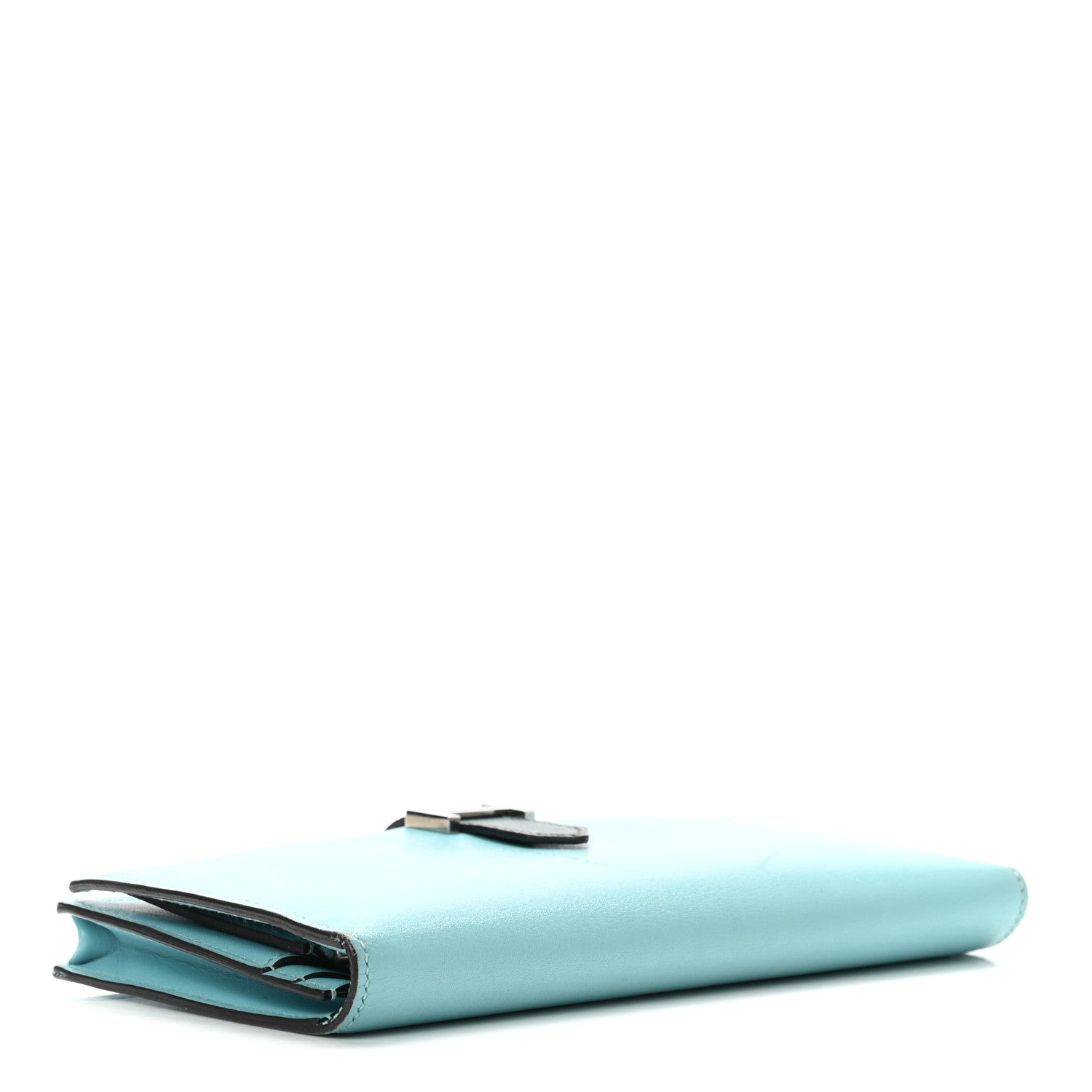 Hermes Tadelakt Lizard Bearn Gusset Wallet Bleu Atoll Bleu Petrole 4 of 6