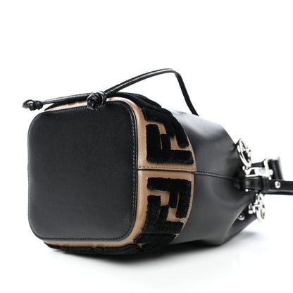 Fendi Vitello Liberty Velvet F is Fendi FF Bi-Color Mini Mon Tresor Bucket Bag Black Fango 10 of 12