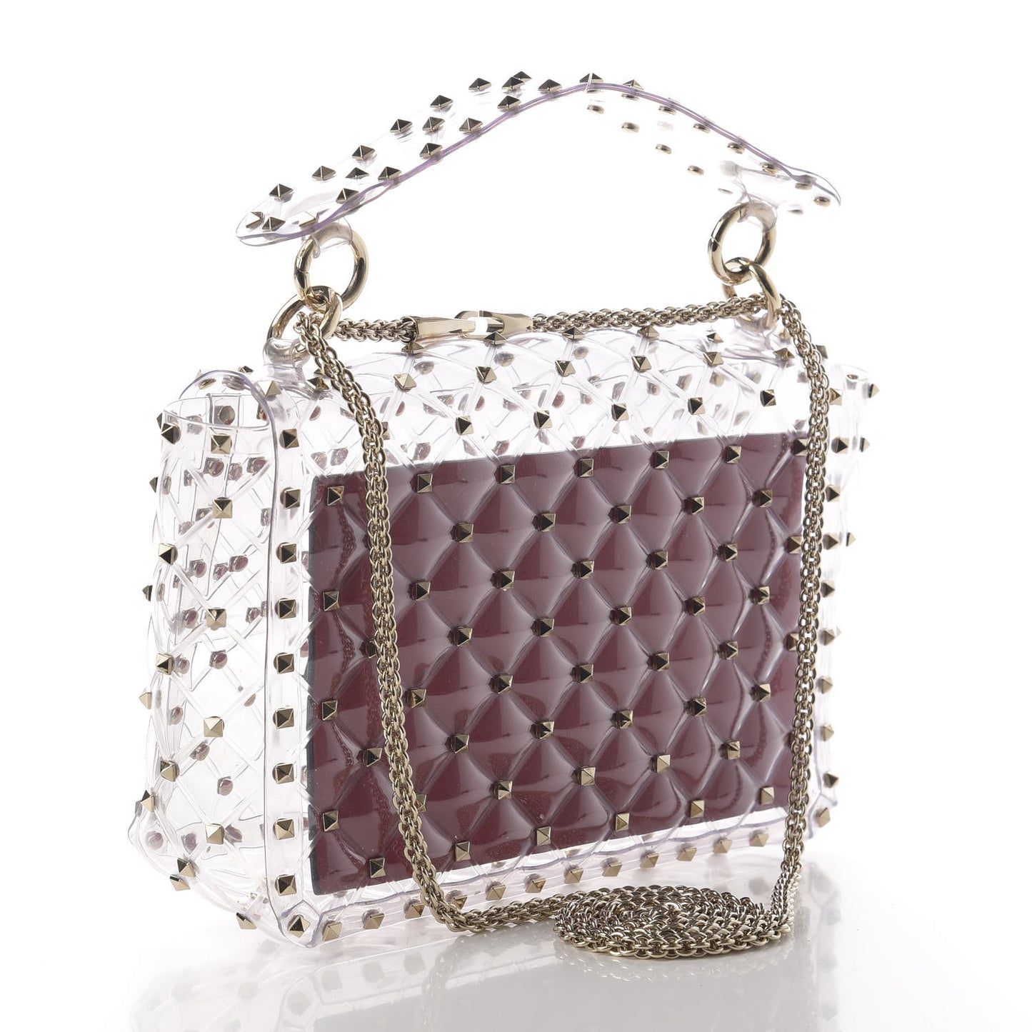 PVC Medium Rockstud Spike Shoulder Bag
