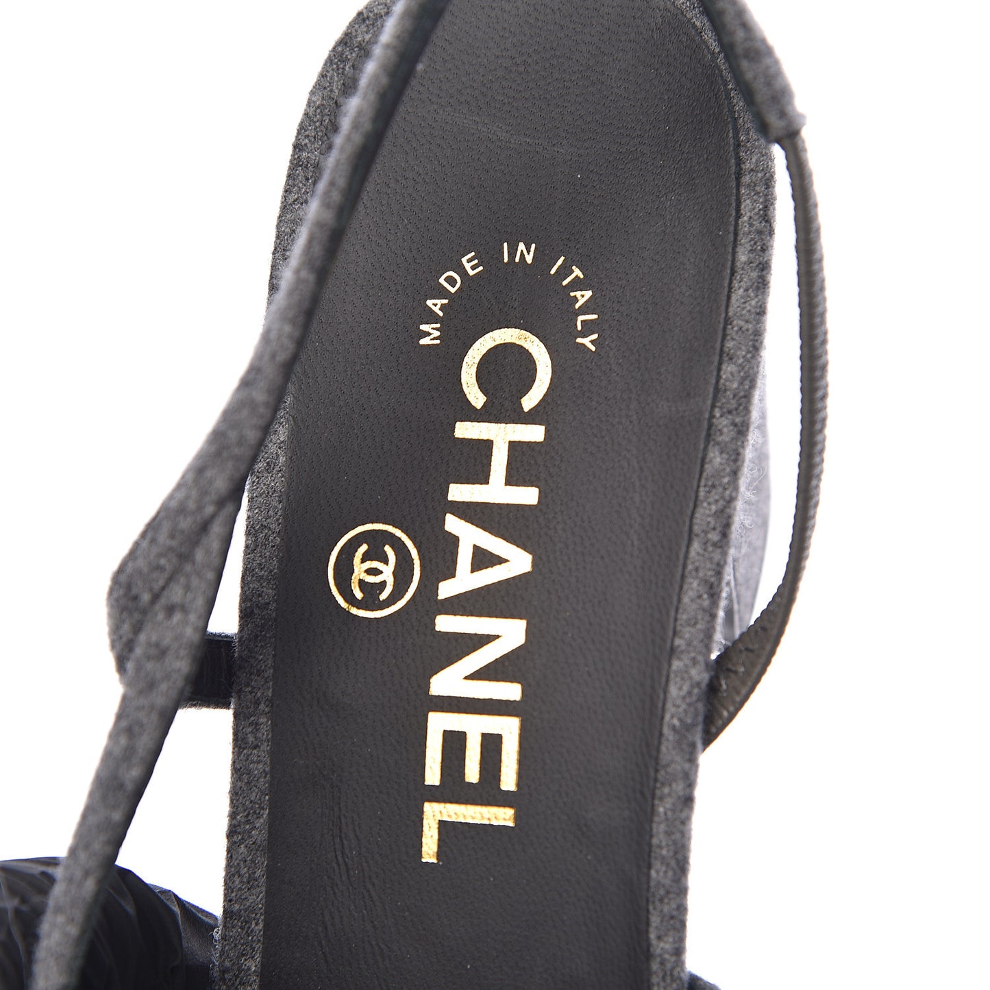Wool Velvet Cap Toe CC Slingback Pumps 38 Black Grey