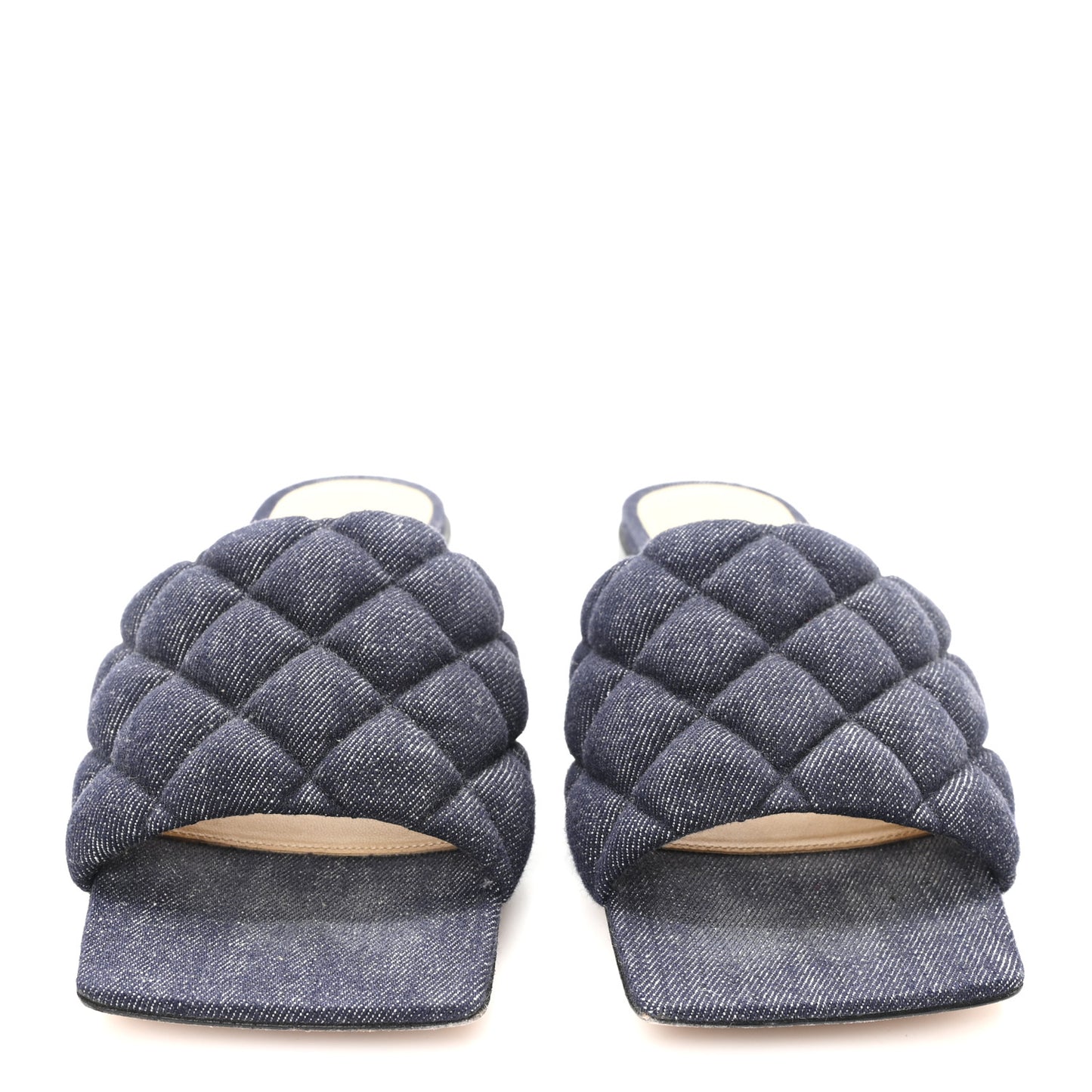 Denim Matelasse Padded Flat Sandals 38 Indigo