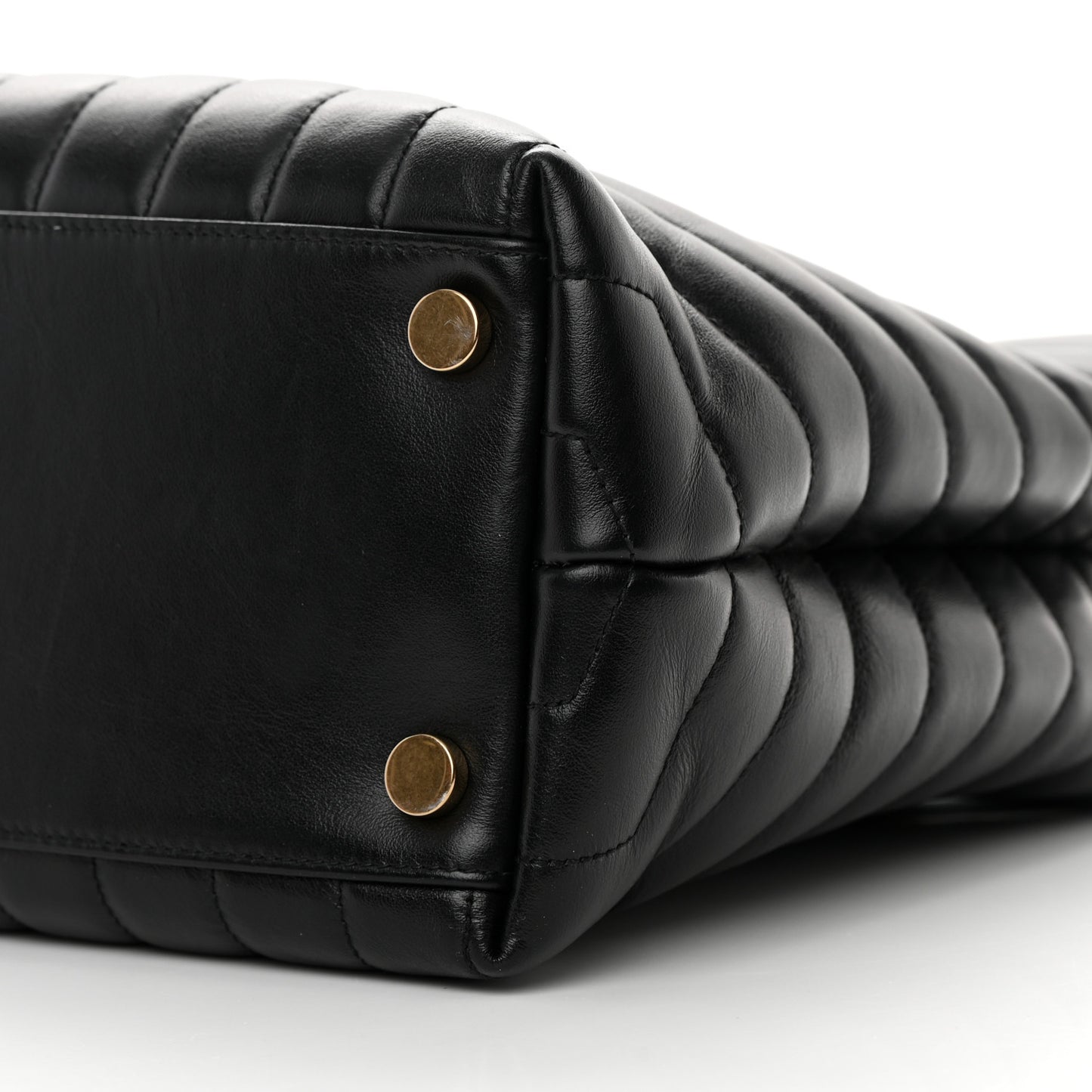 Calfskin Y Quilted Monogram Large Loulou Shopper Black