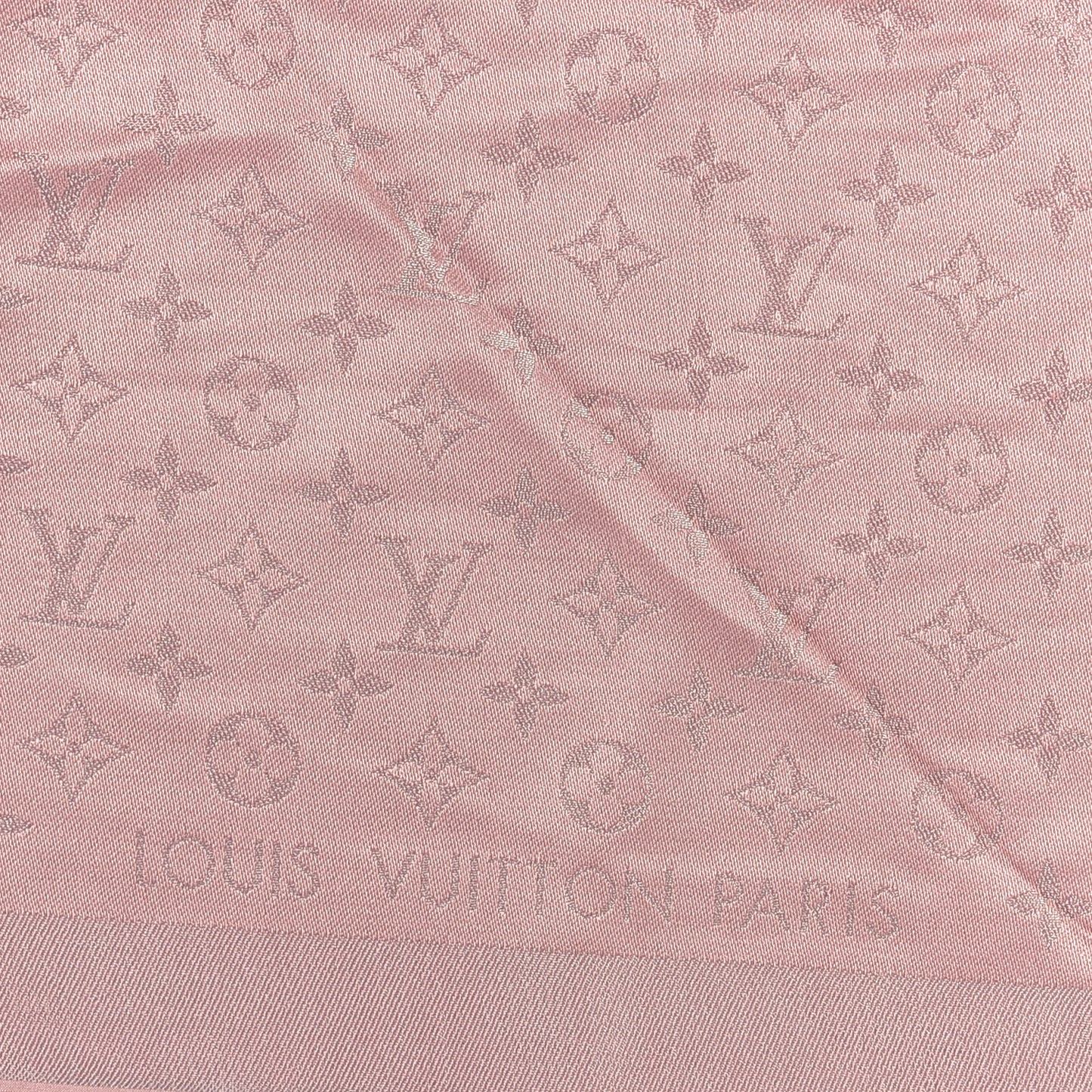 Silk Lurex Wool Monogram Shine Shawl Rose Velours
