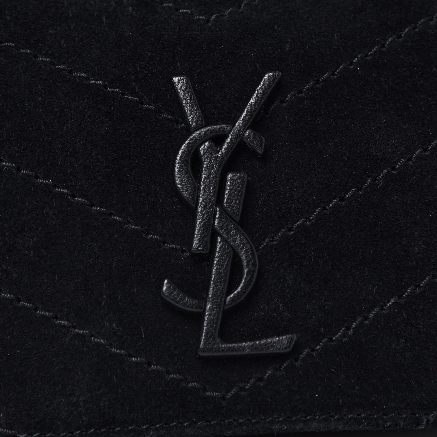 Suede Chevron Monogram Small Nolita Black