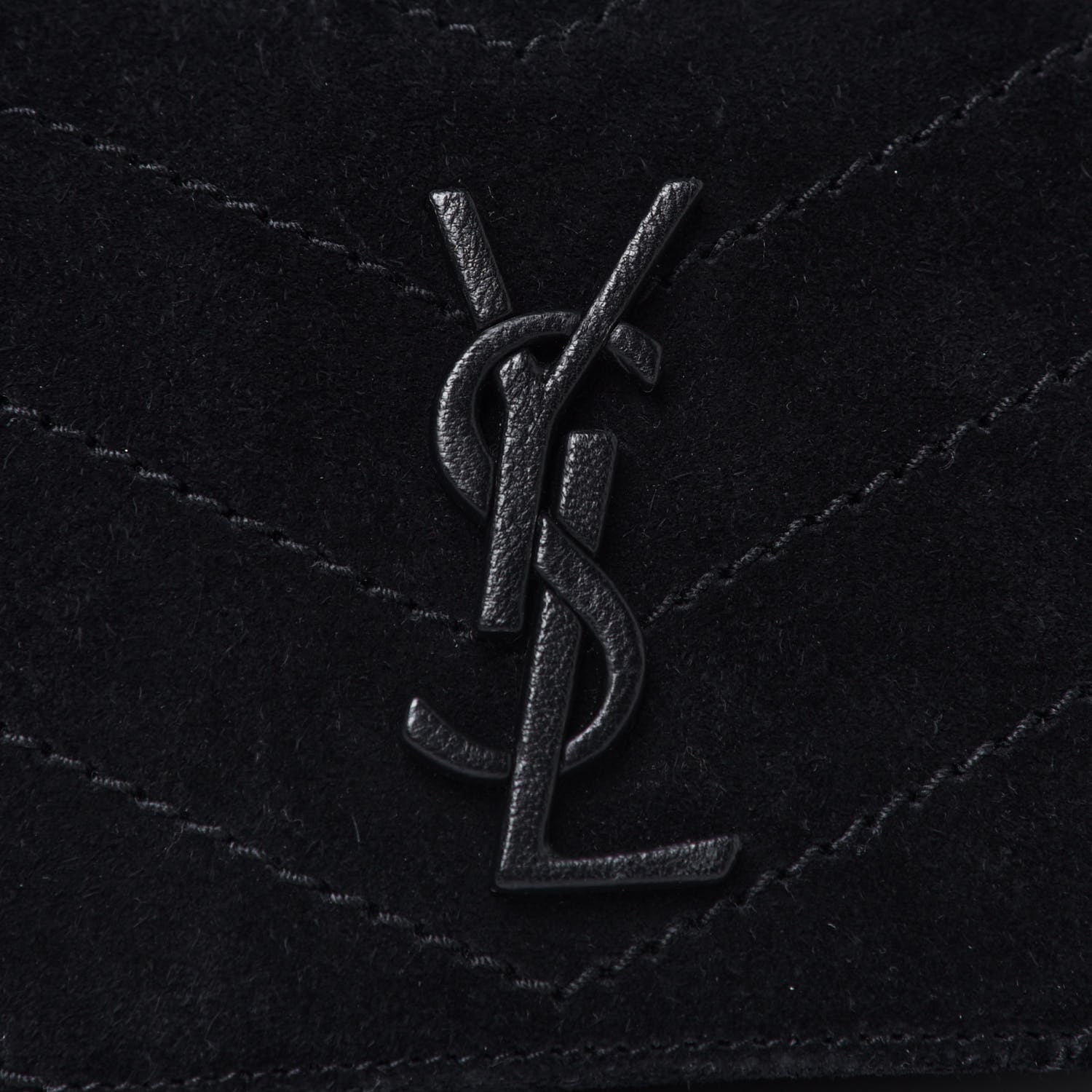 Saint Laurent Suede Chevron Monogram Small Nolita Black 8 of 13