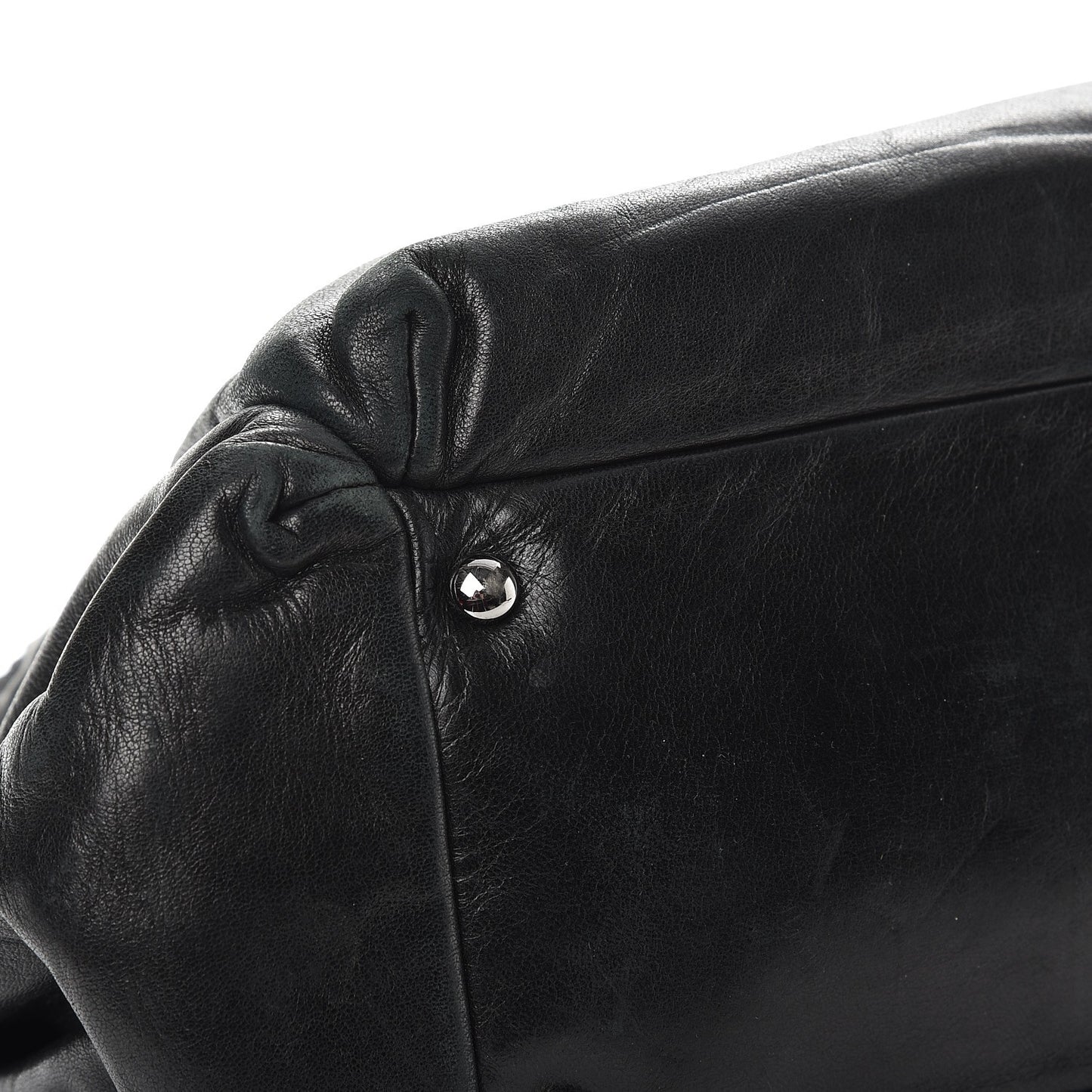 Lambskin Lax Accordion Hobo Black