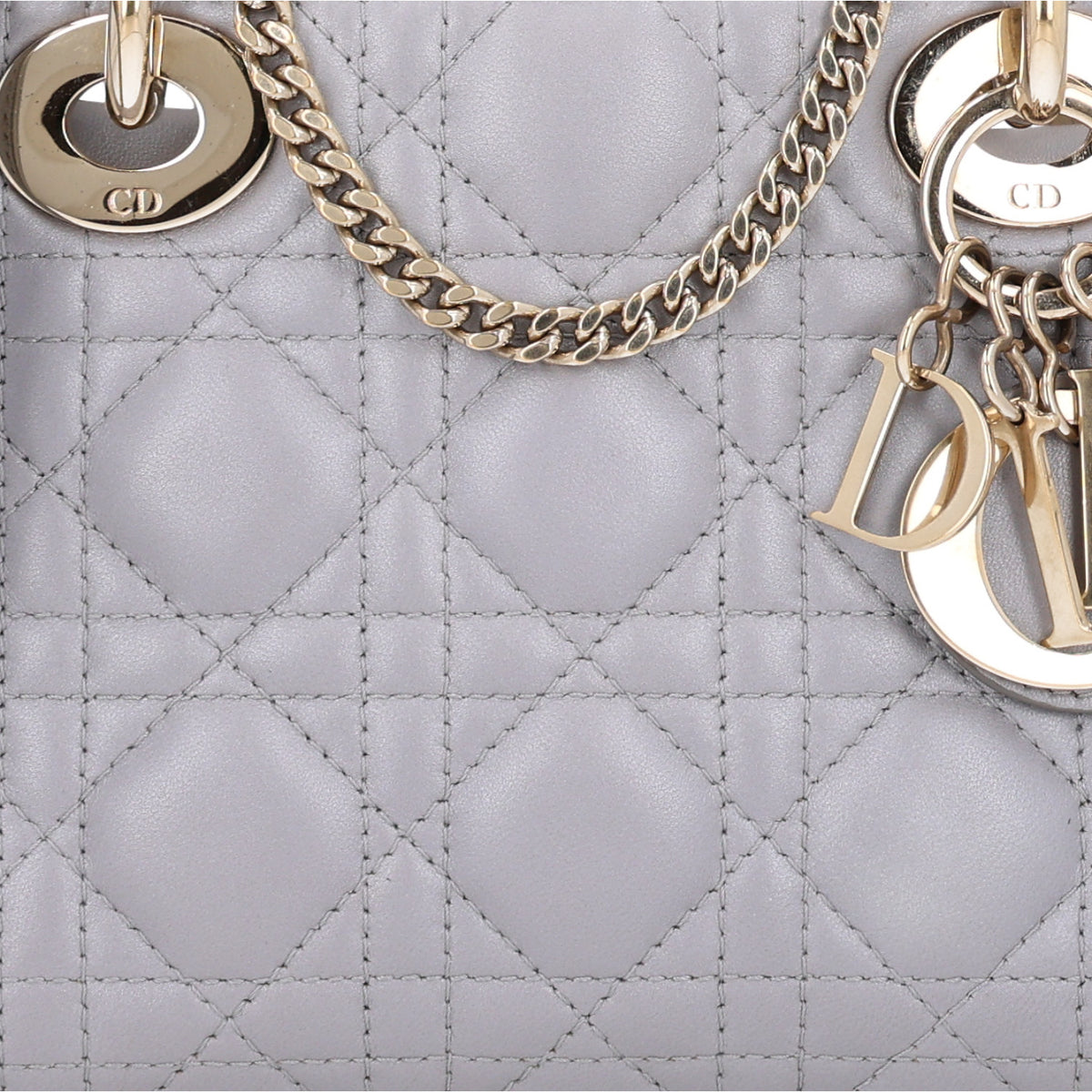 Lambskin Cannage Mini Lady Dior Grey