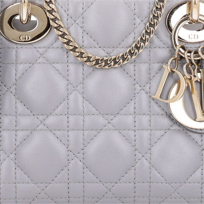Christian Dior Lambskin Cannage Mini Lady Dior Grey 7 of 9