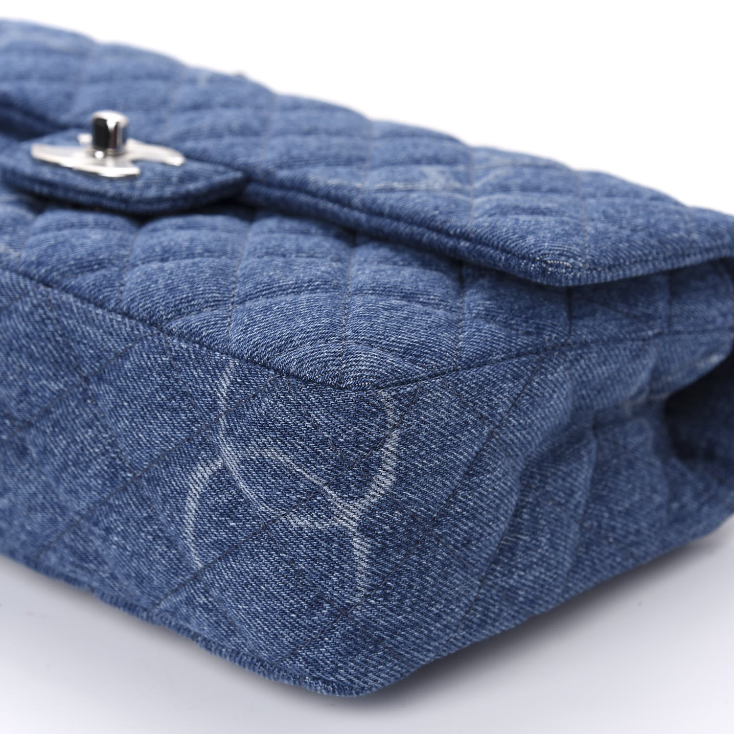 Chanel Denim Quilted CC Print Medium Single Flap Blue 8 of 12