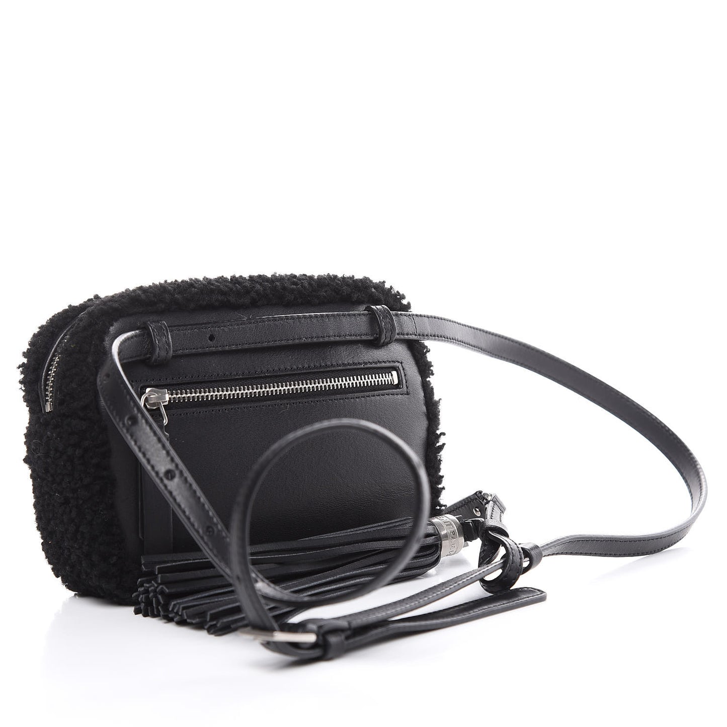 Shearling Monogram Lou Belt Bag Black