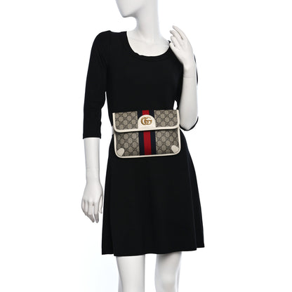 Gucci GG Supreme Monogram Web Small Ophidia Belt Bag 90 36 Beige Ebony White 2 of 11