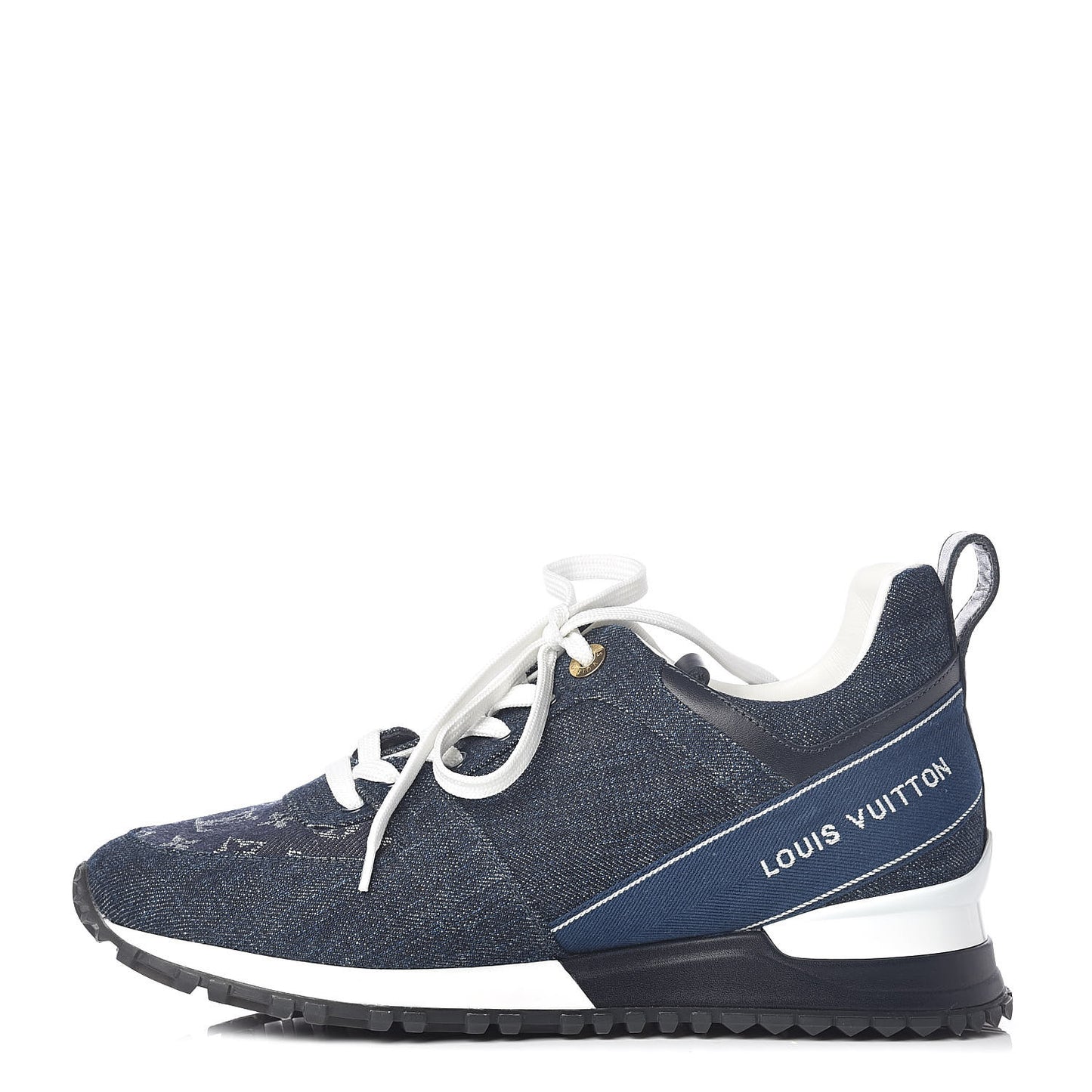 Denim Monogram Run Away Sneakers 38 Blue