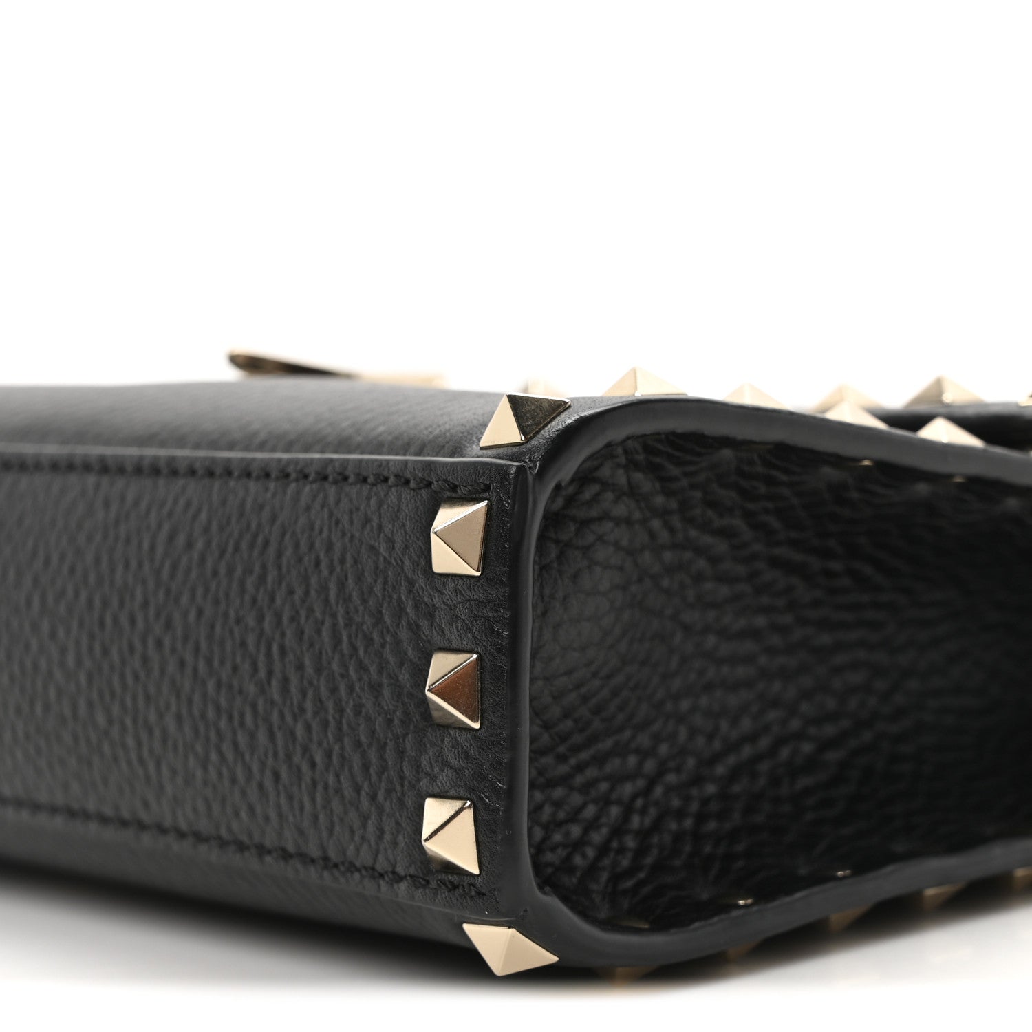Valentino Garavani Pebbled Calfskin Medium Rockstud Flip Lock Crossbody Bag Black 9 of 9