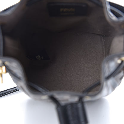 Fendi Vitello Liberty F is Fendi Bi-Color FF 1974 Embossed Mini Mon Tresor Bucket Bag Maya Black 6 of 11