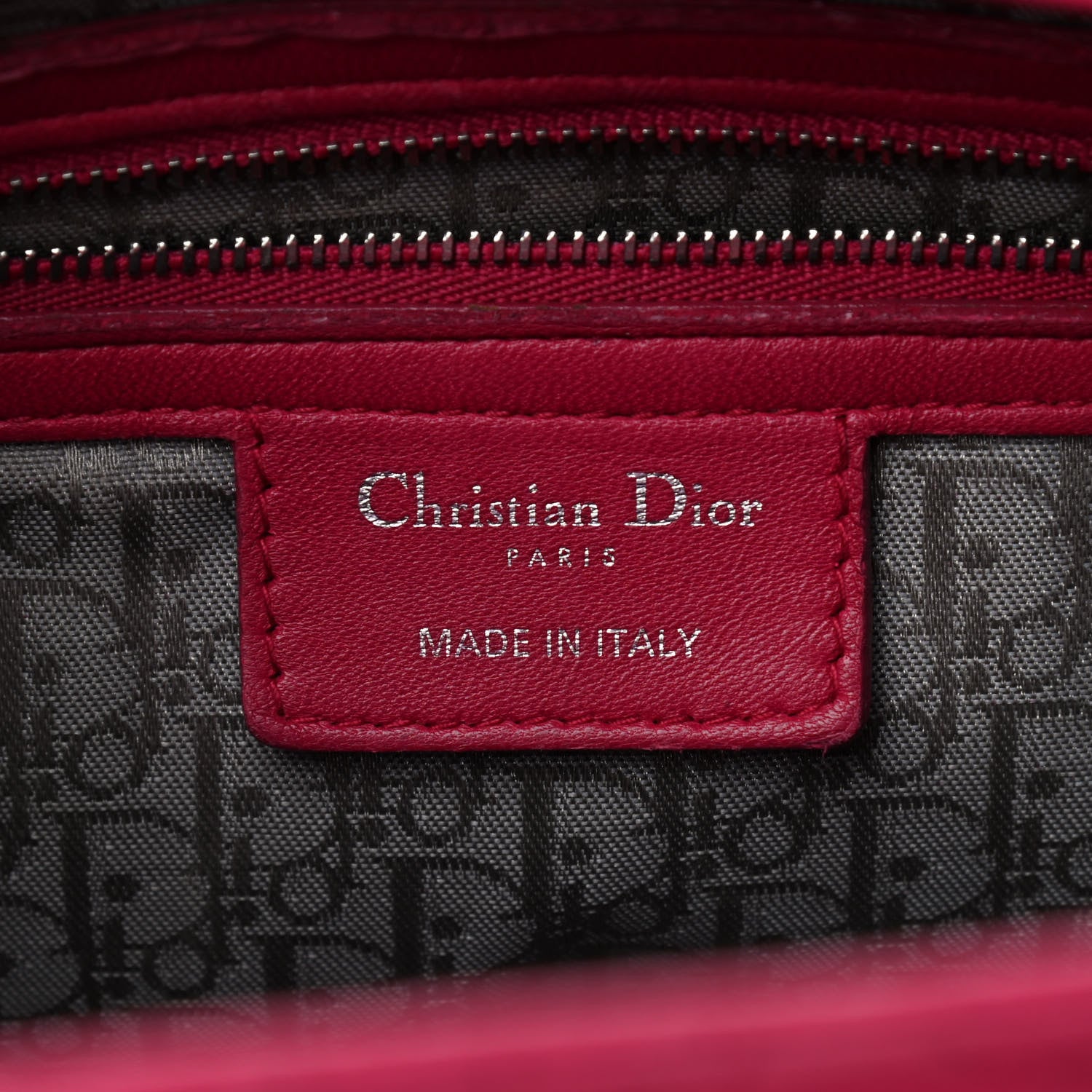 Christian Dior Lambskin Cannage Large Lady Dior Fuchsia 6 of 14