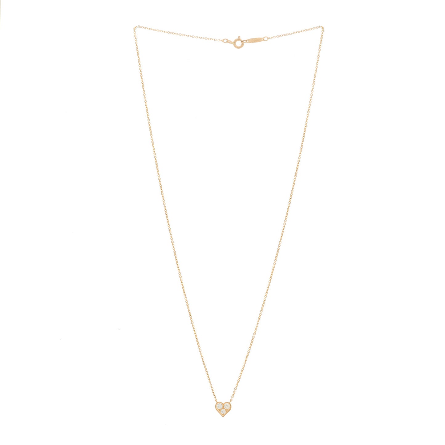 18K Rose Gold Diamond Heart Pendant Necklace