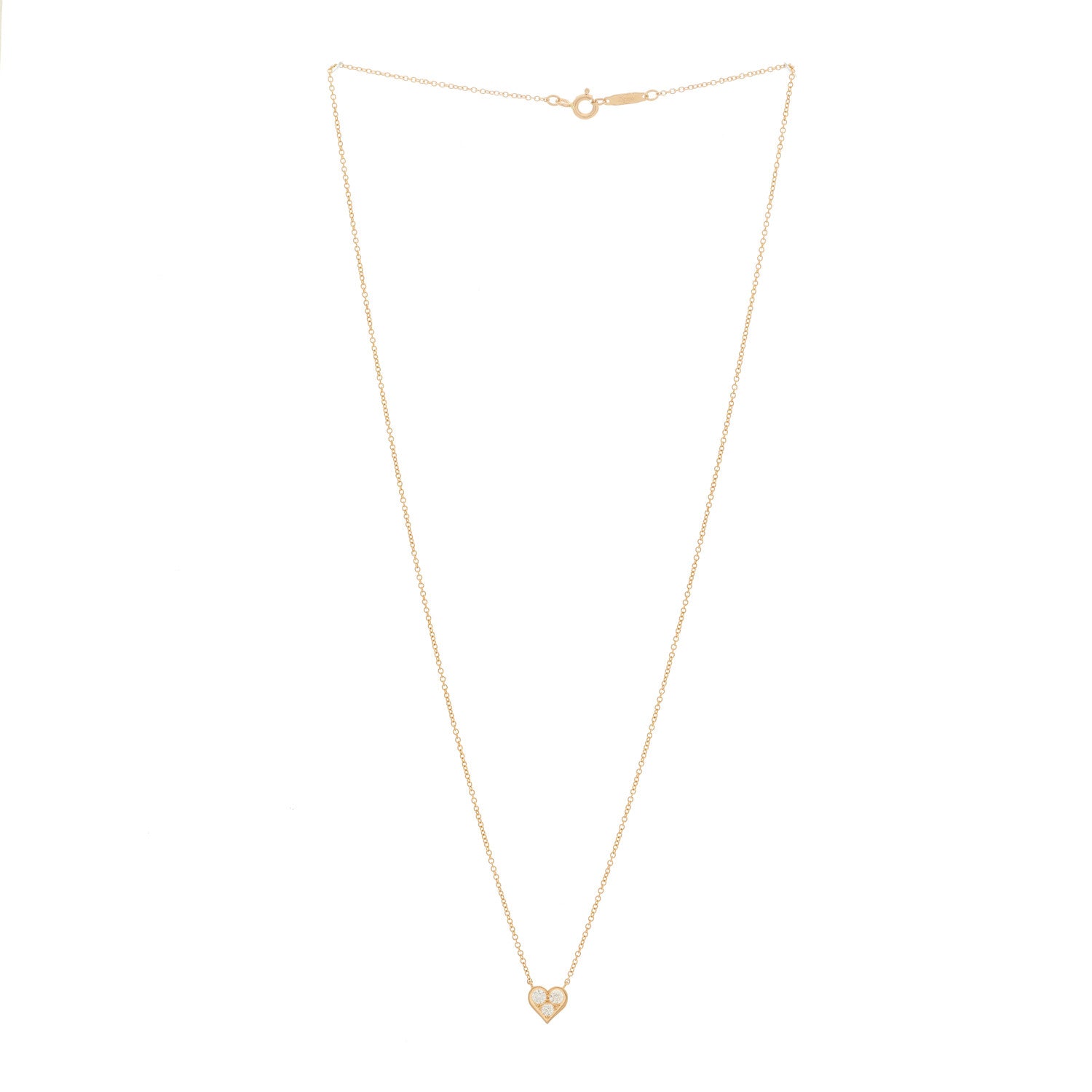 Tiffany 18K Rose Gold Diamond Heart Pendant Necklace 3 of 6