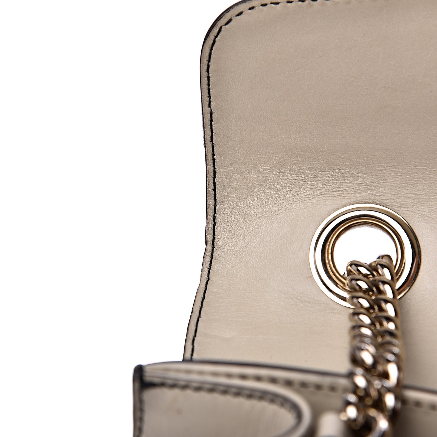 Monogram Margaux Calfskin Medium Emily Chain Shoulder Bag Beige Ebony Mystic White