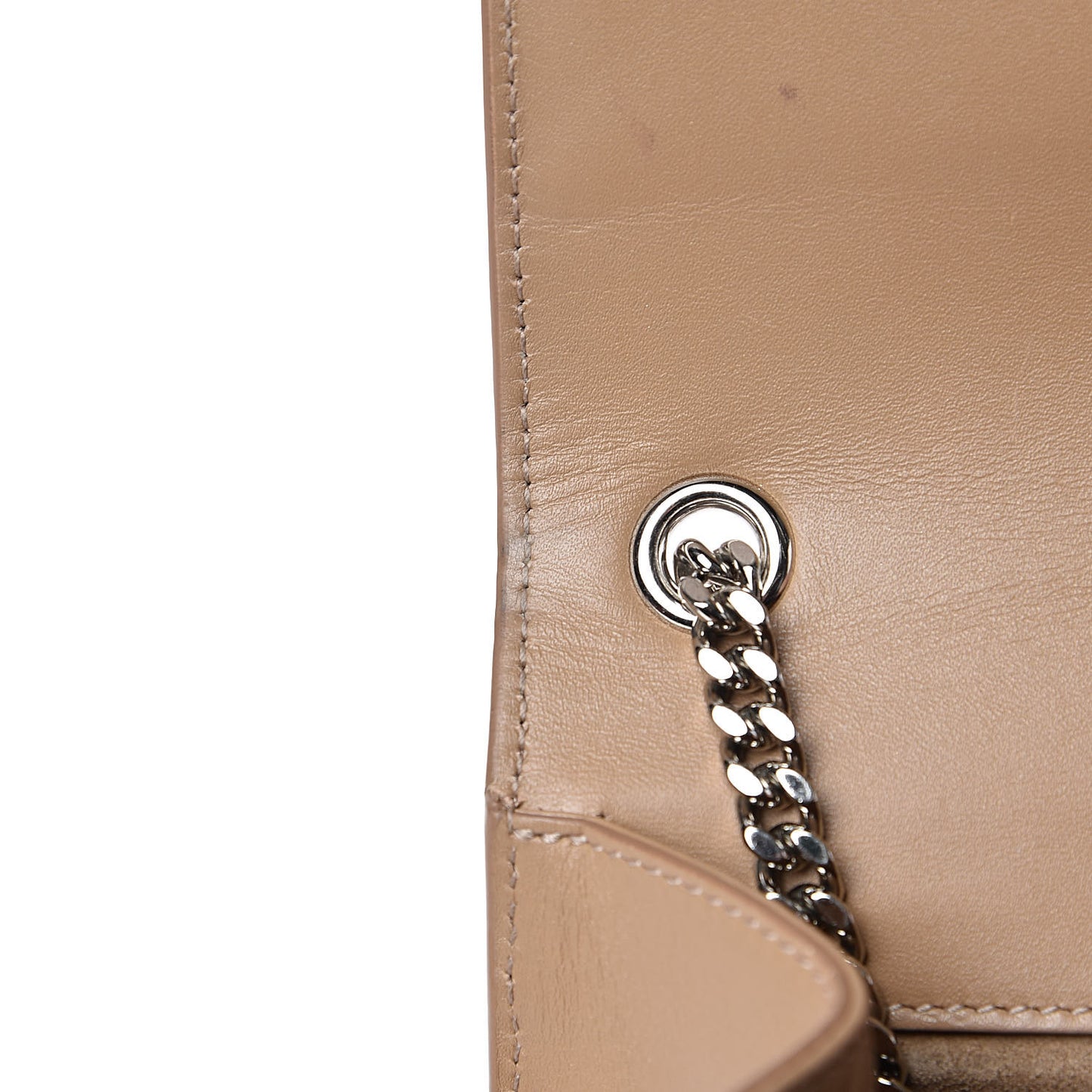 Smooth Calfskin Medium Classic Monogram Kate Tassel Satchel Dark Beige
