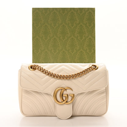 Gucci Calfskin Matelasse Small GG Marmont Shoulder Bag White 11 of 11