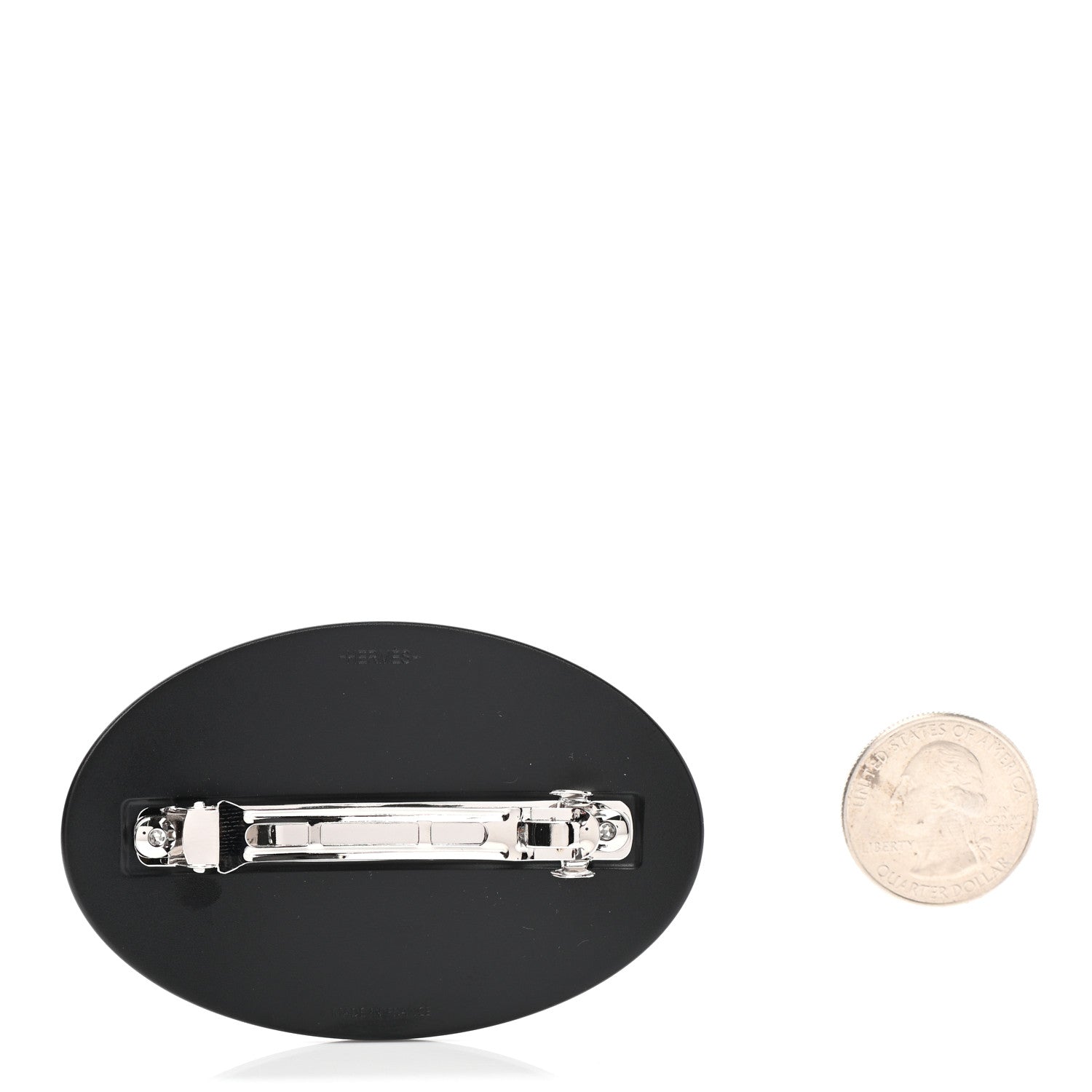 Hermes Aluminium Perforated Chaine d'Ancre Hair Clip Black 2 of 5