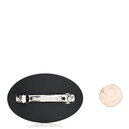 Hermes Aluminium Perforated Chaine d'Ancre Hair Clip Black 2 of 5