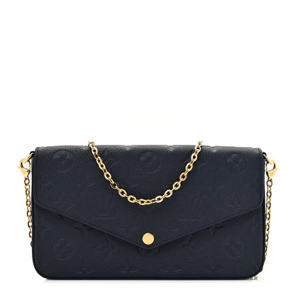 Louis Vuitton Empreinte Pochette Felicie Chain Wallet Navy 1 of 13