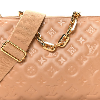 Louis Vuitton Lambskin Embossed Monogram Coussin PM Camel 7 of 9